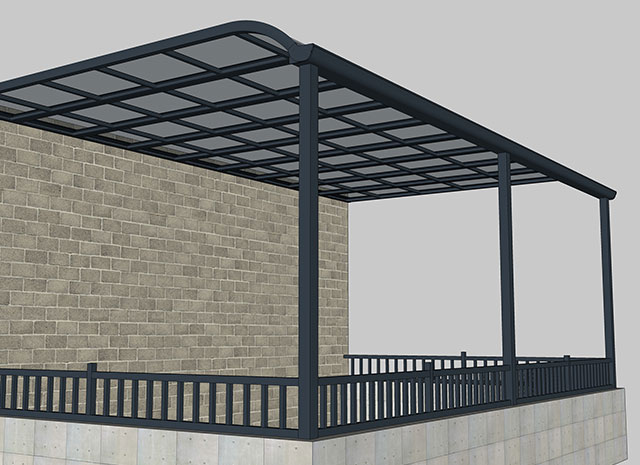 鋁合金R型遮雨棚