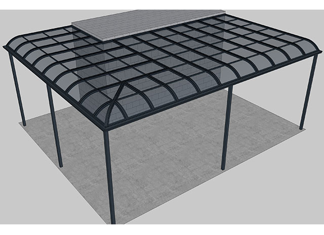 鋁合金R型遮雨棚